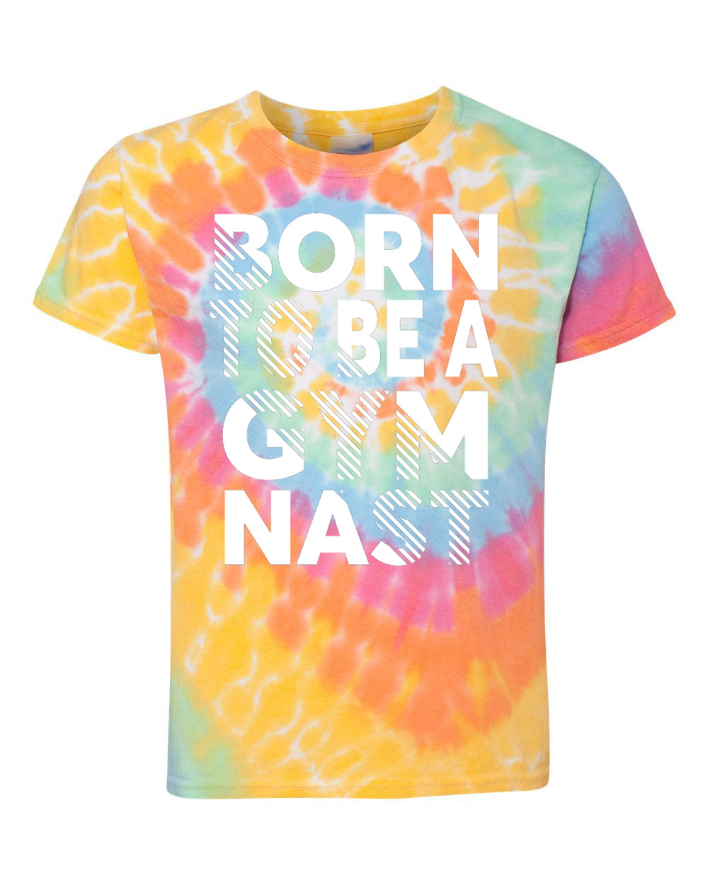 Born To Be A Gymnast Youth Tie Dye T-Shirt Aerial