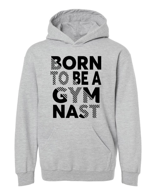 Born To Be A Gymnast Adult Hoodie Heather Gray