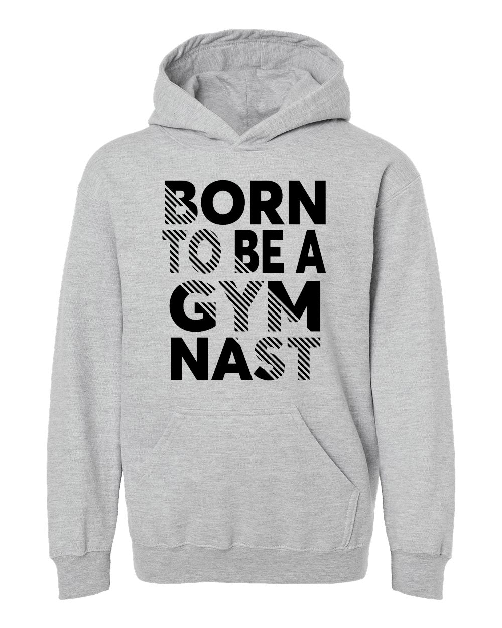 Born To Be A Gymnast Youth Hoodie Heather Gray