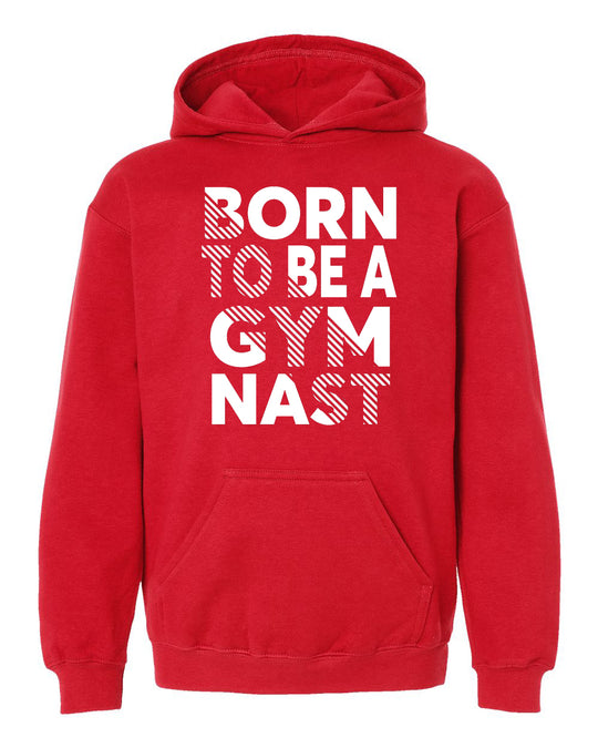 Born To Be A Gymnast Adult Hoodie Red