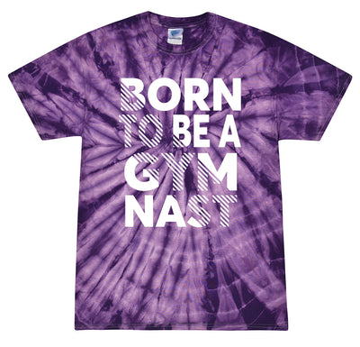 Born To Be A Gymnast Youth Tie Dye T-Shirt Purple