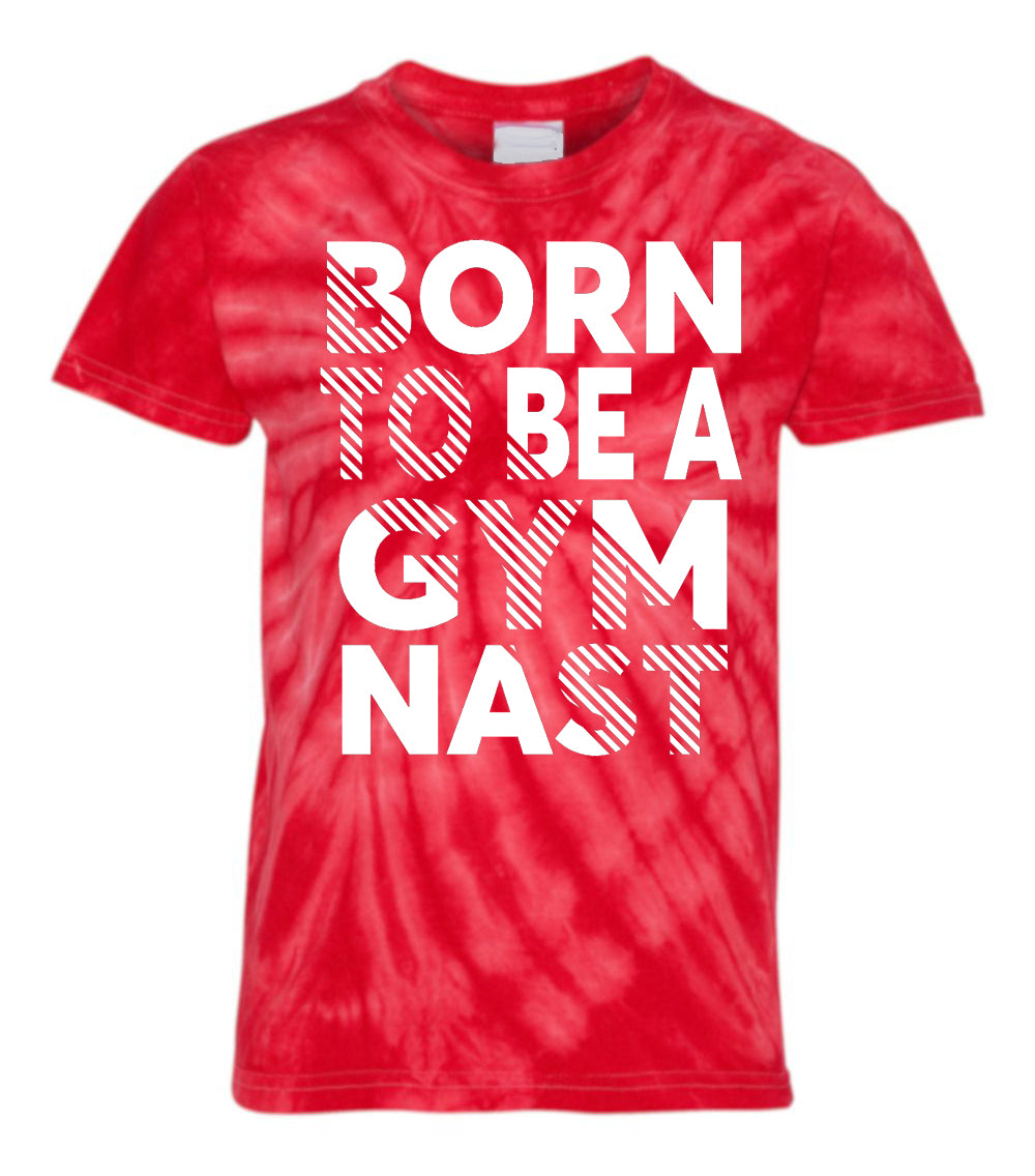 Born To Be A Gymnast Youth Tie Dye T-Shirt Red
