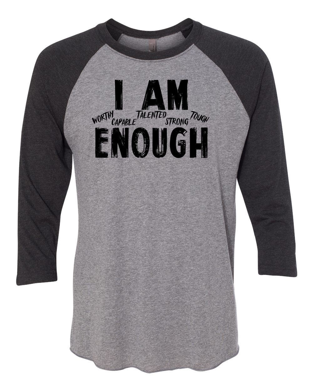 I Am Enough Adult Raglan T-Shirt Black