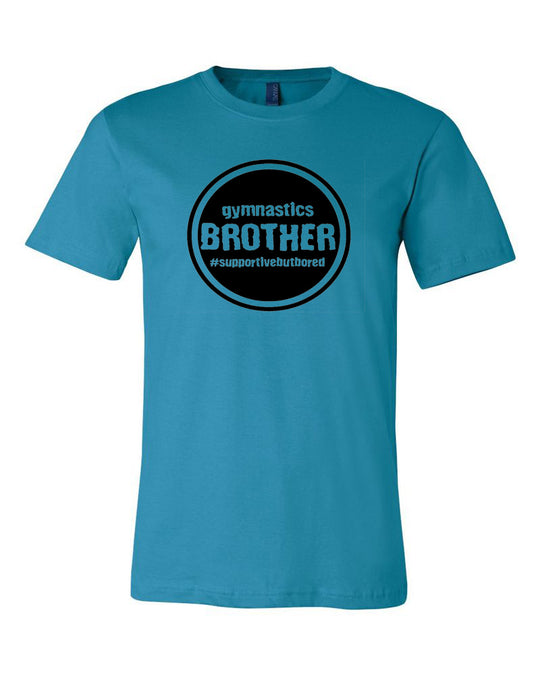 Gymnastics Brother Adult T-Shirt Aqua