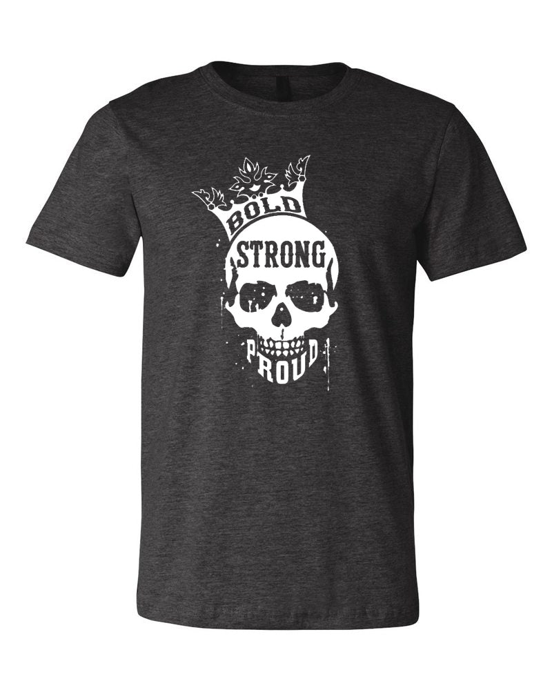 Bold Strong Proud Adult T-Shirt Dark Heather Gray