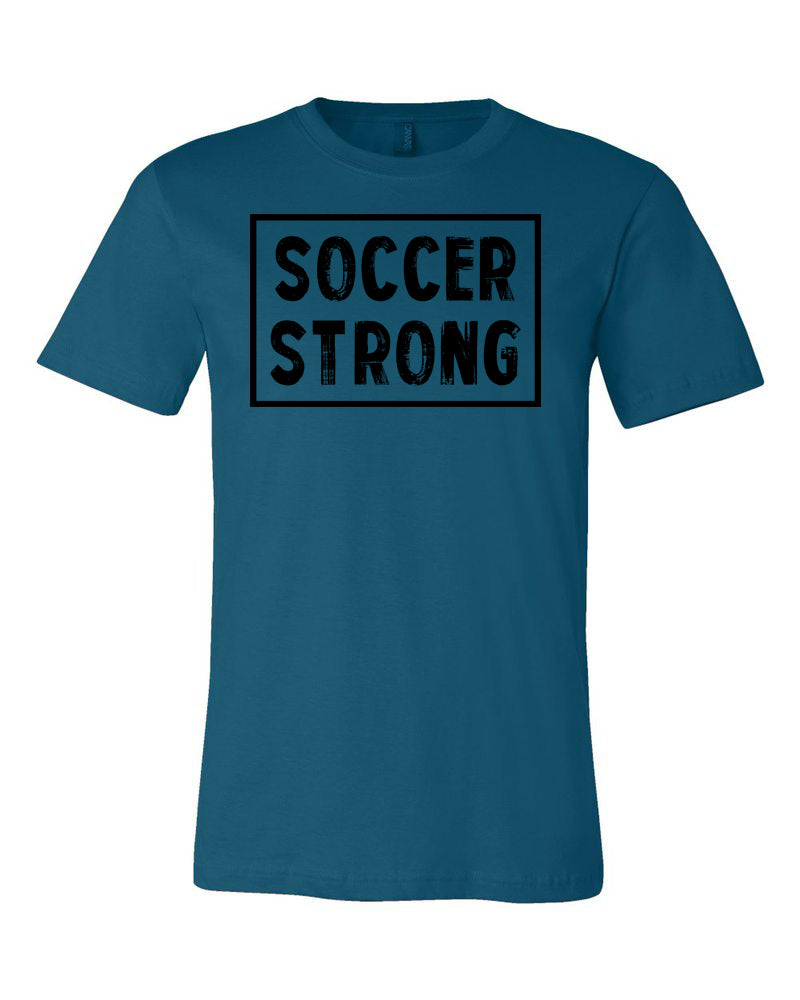 Deep Teal Soccer Strong Adult Soccer T-Shirt