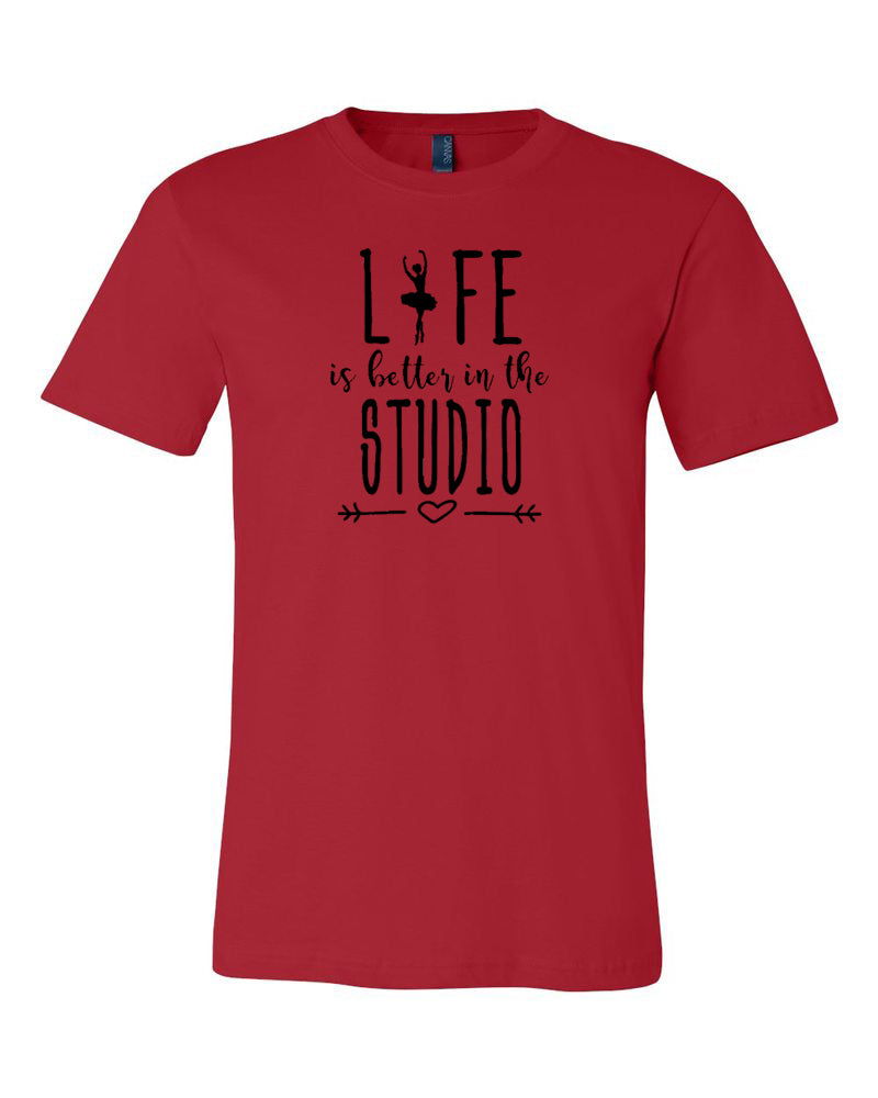 Life Is Better In The Studio Adult T-Shirt Red