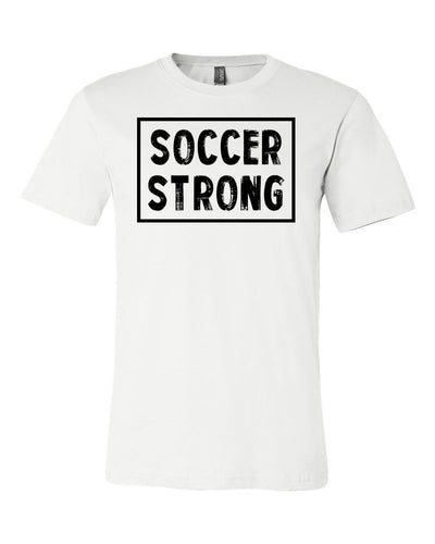 White Soccer Strong Adult Soccer T-Shirt