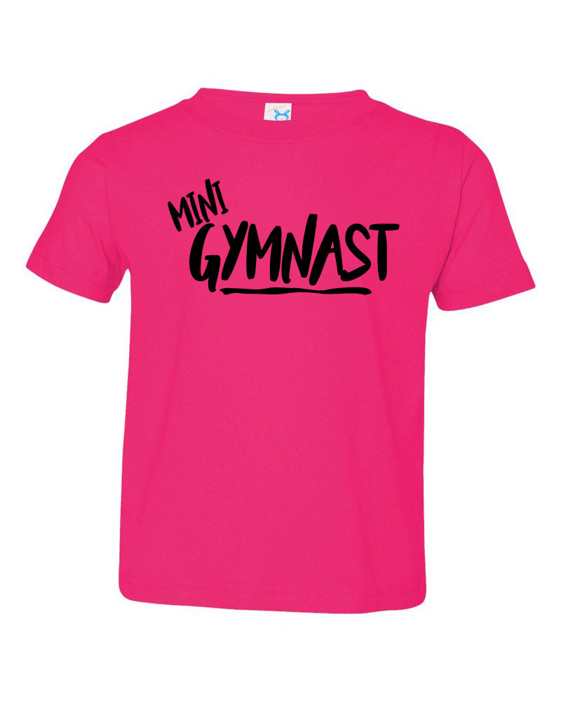 Mini Gymnast Toddler Gymnastics T-Shirt Hot Pink