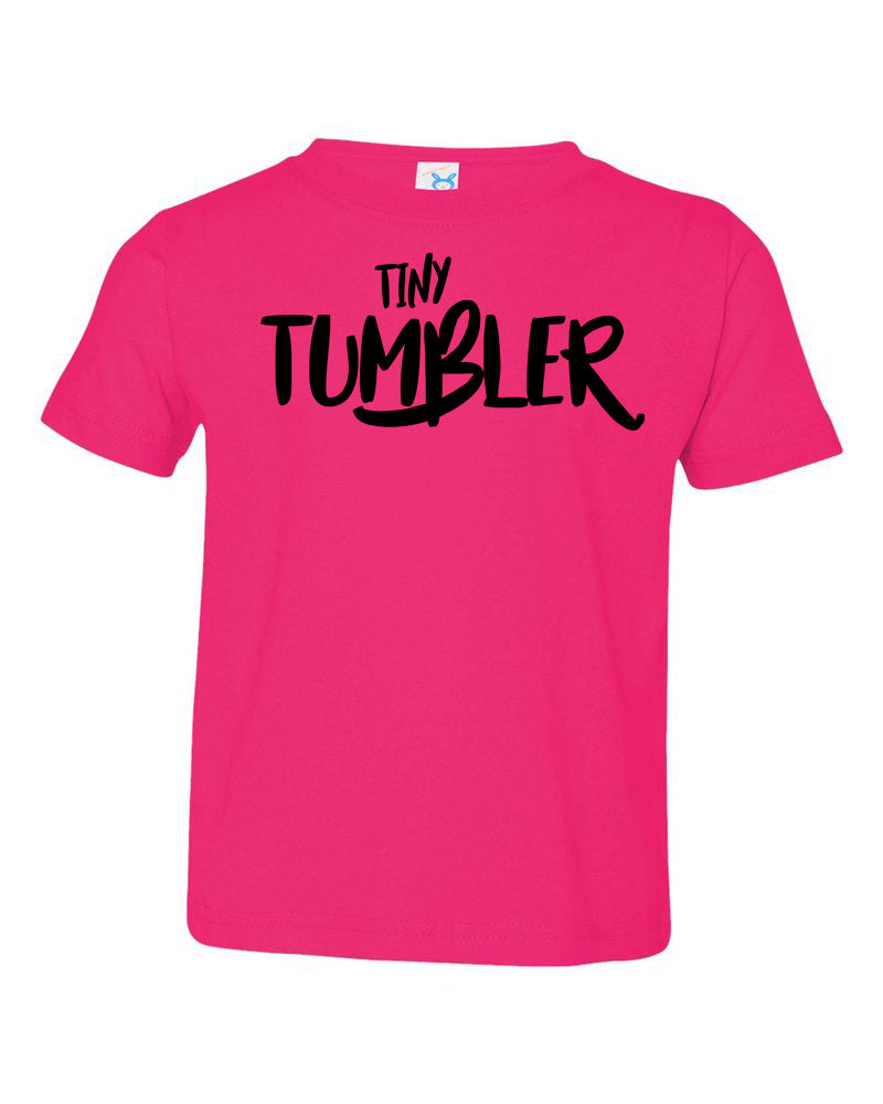 Hot Pink Tiny Tumbler Toddler Gymnastics T-Shirt