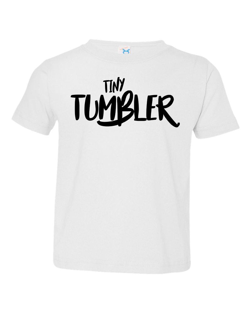 White Tiny Tumbler Toddler Gymnastics T-Shirt