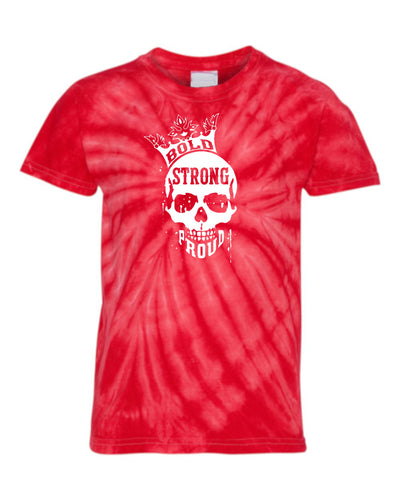 Bold Strong Proud Youth Tie Dye T-Shirt Red