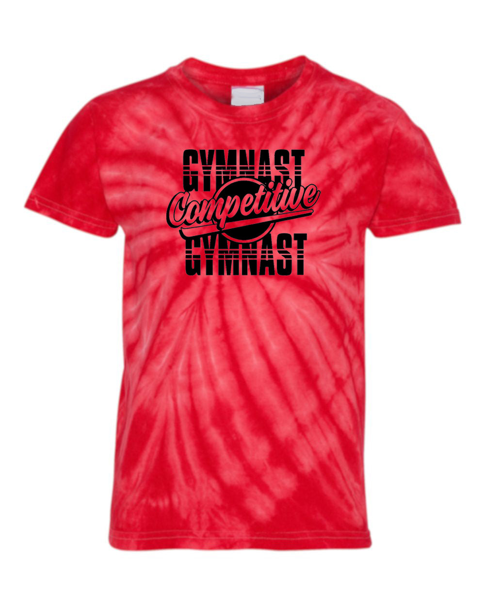 Competitive Gymnast Youth Tie Dye T-Shirt Red