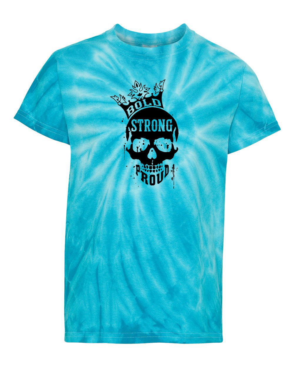 Bold Strong Proud Youth Tie Dye T-Shirt Turquoise