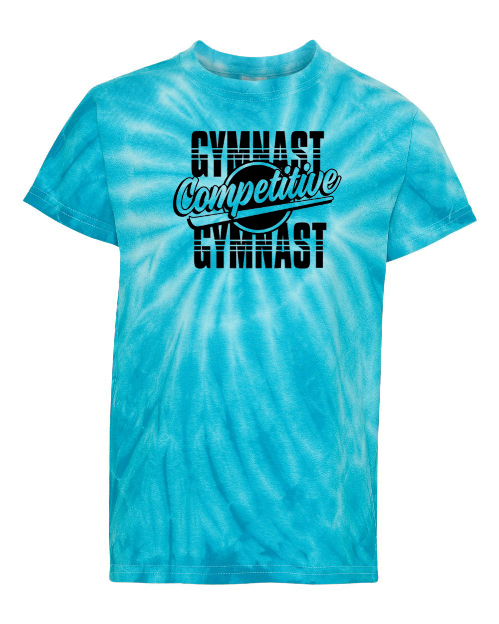 Competitive Gymnast Youth Tie Dye T-Shirt Turquoise