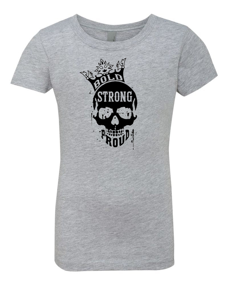 Bold Strong Proud Girls T-Shirt Heather Gray