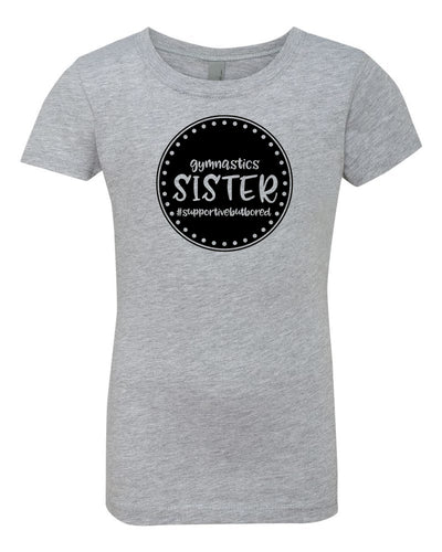 Gymnastics Sister Girls T-Shirt Heather Gray