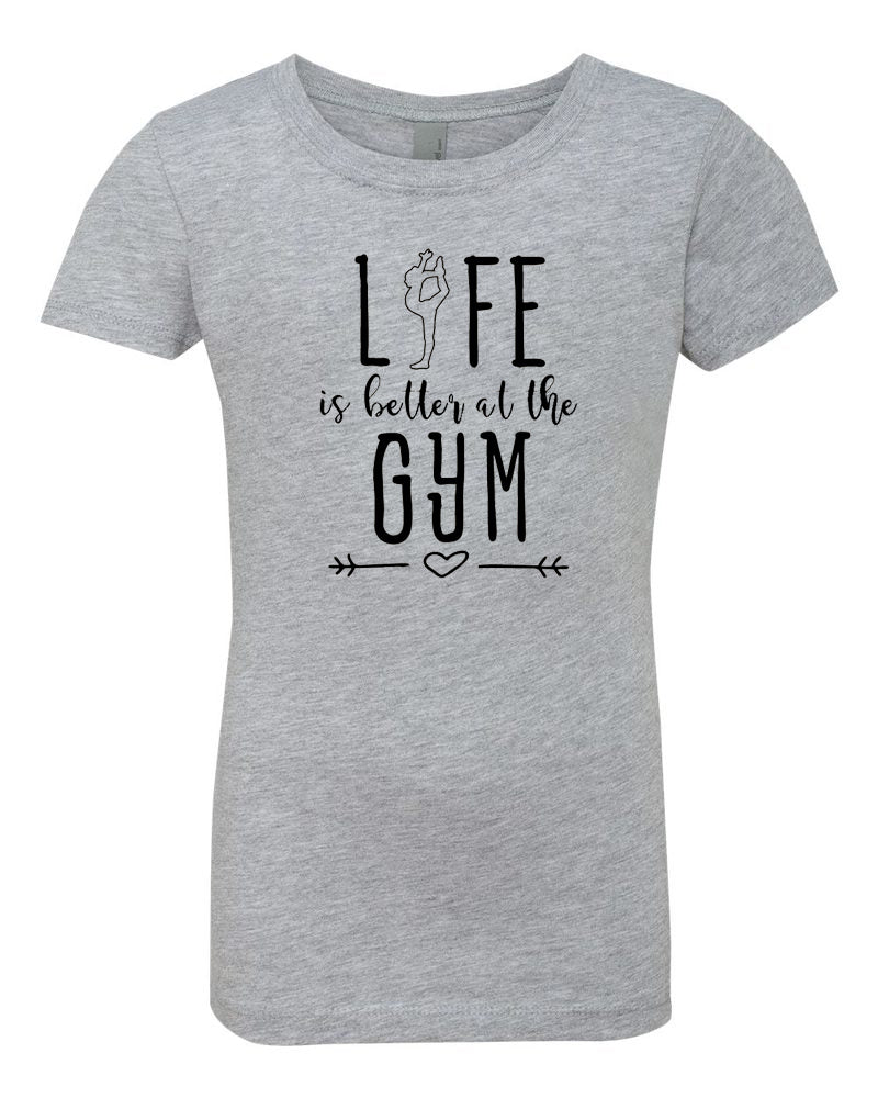 Life Is Better At The Gym Girls T-Shirt Heather Gray