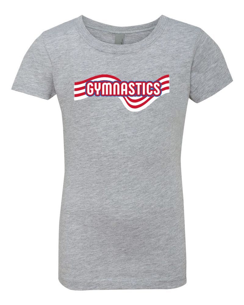 Gymnastics Red White Blue Girls T-Shirt