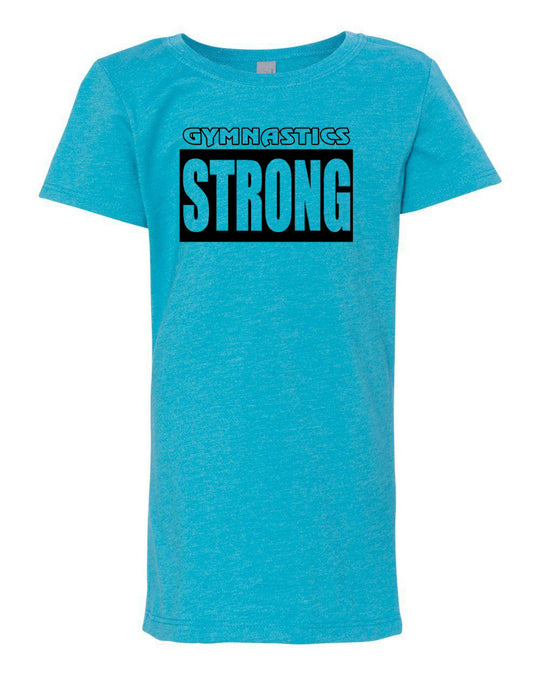 Gymnastics Strong Girls T-Shirt Ocean Blue