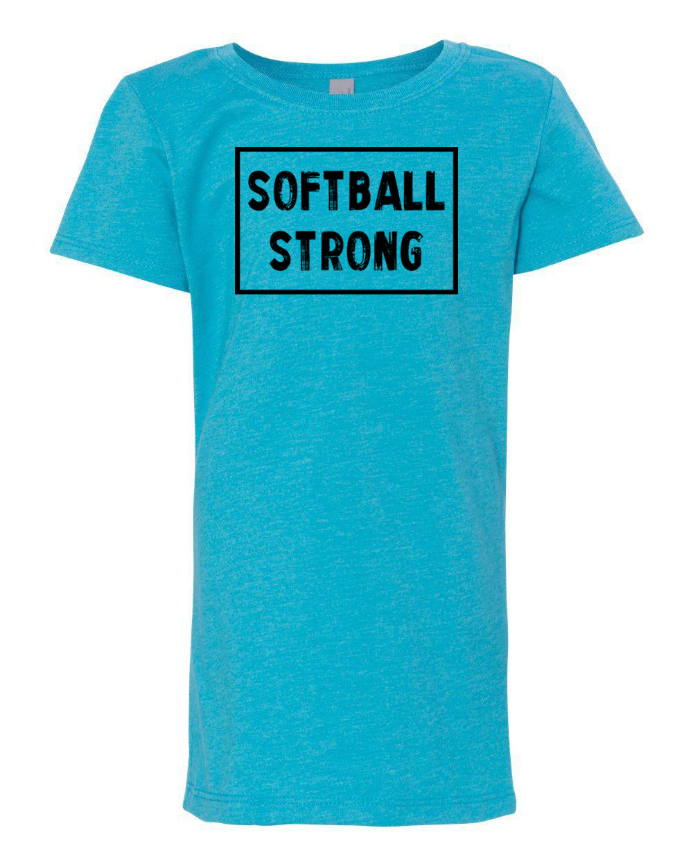 Softball Strong Girls T-Shirt Ocean Blue