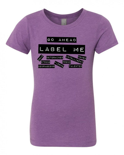 Go Ahead Label Me Girls T-Shirt Purple Berry