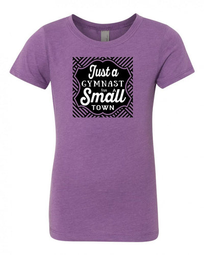 Just A Gymnast From A Small Town Girls T-Shirt Purple Berry