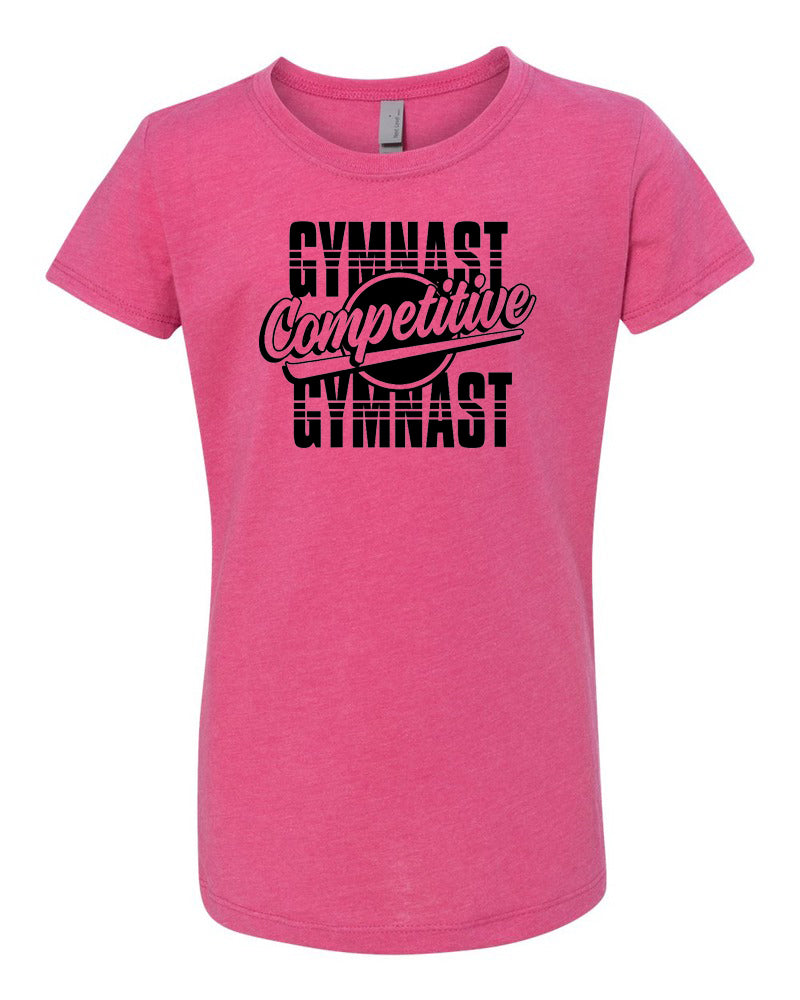 Competitive Gymnast Girls T-Shirt Raspberry