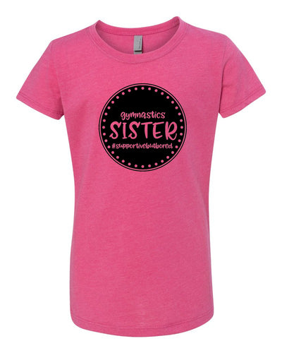Gymnastics Sister Girls T-Shirt Raspberry
