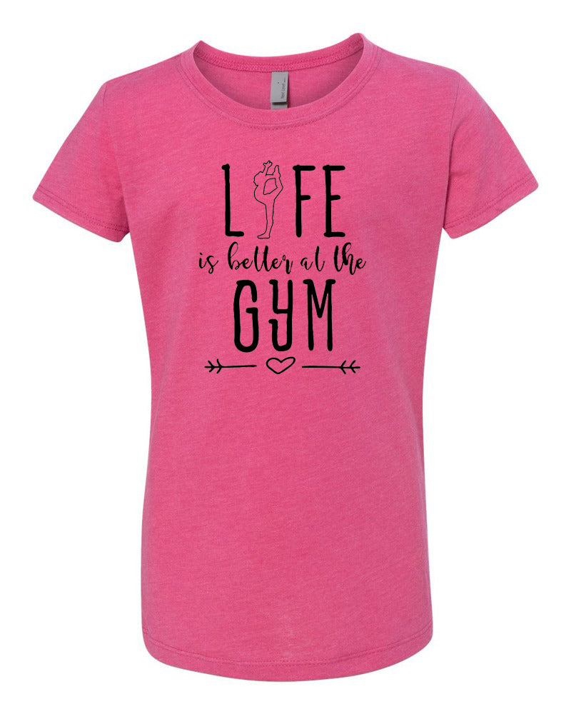 Life Is Better At The Gym Girls T-Shirt Raspberry