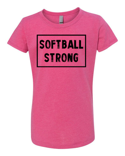 Softball Strong Girls T-Shirt Raspberry