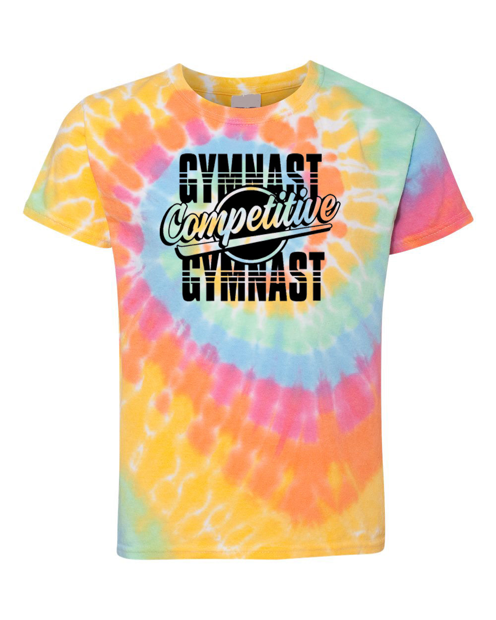 Competitive Gymnast Youth Tie Dye T-Shirt Aerial