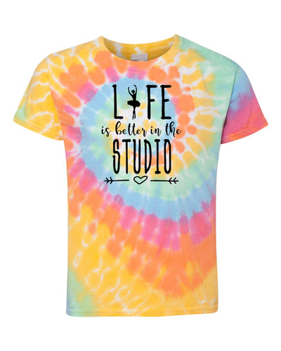 Life Is Better In The Studio Youth Tie Dye T-Shirt