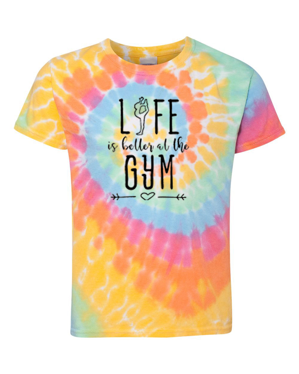 Life Is Better At The Gym Youth Tie Dye T-Shirt