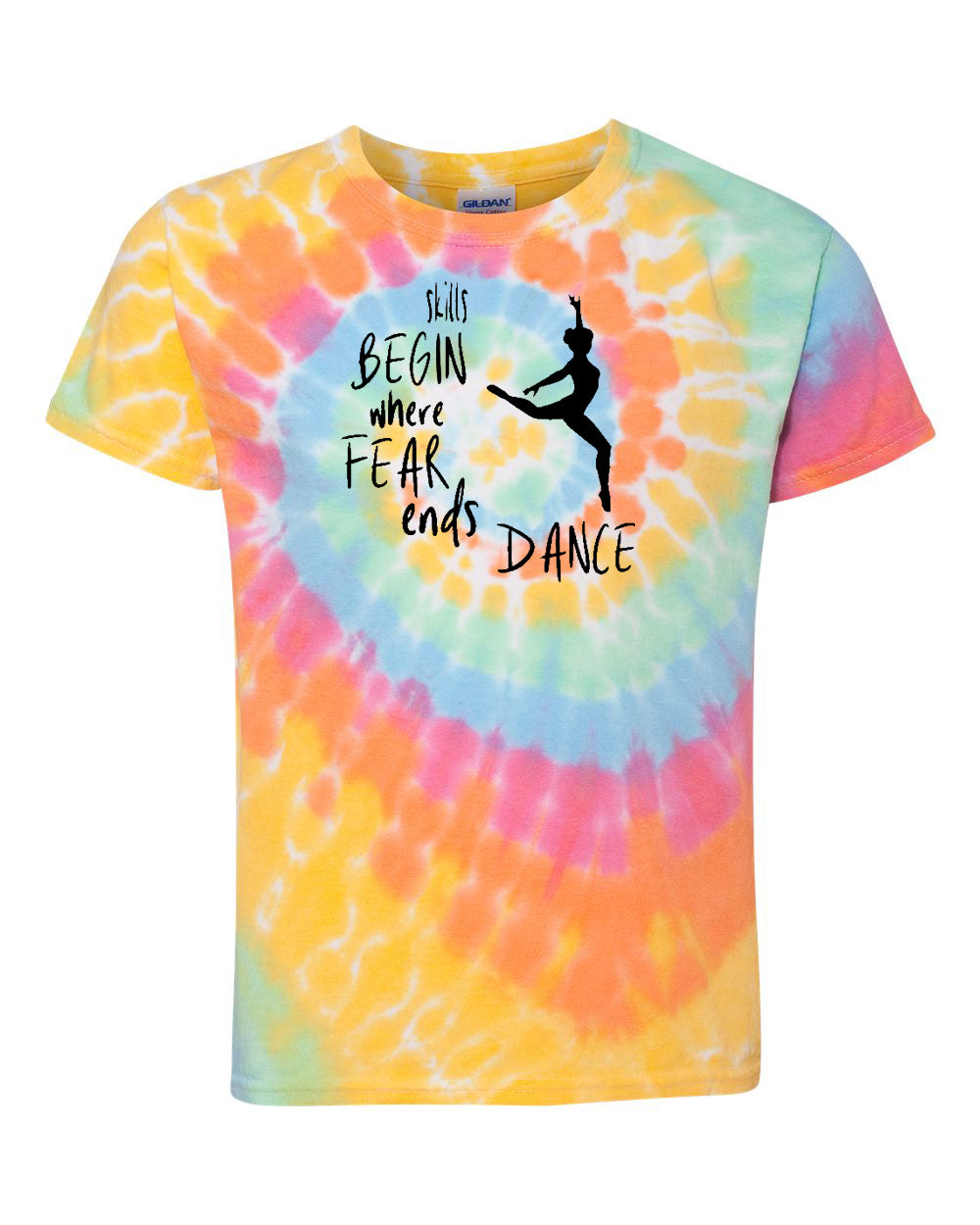 Skills Begin Where Fear Ends Dance Youth Tie Dye T-Shirt