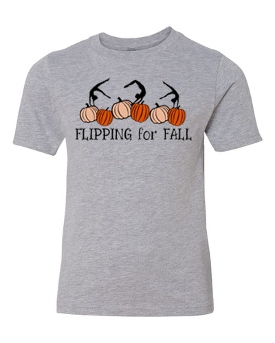 Flipping For Fall Youth T-Shirt Heather Gray
