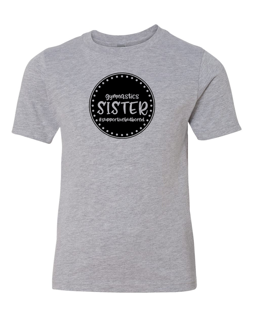 Gymnastics Sister Youth T-Shirt Heather Gray