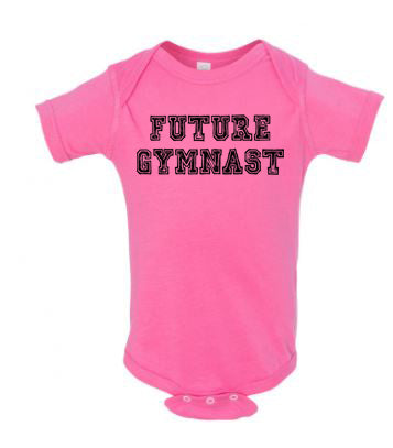 Future Gymnast Baby Onesie Hot Pink