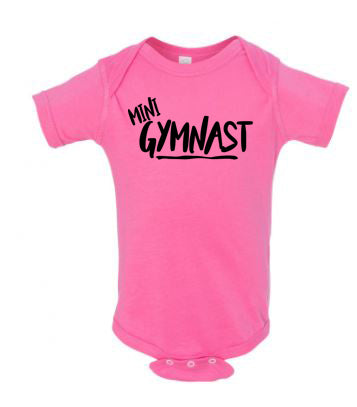 Mini Gymnast Onesie Hot Pink