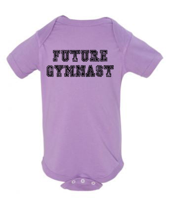 Future Gymnast Baby Onesie Lavender