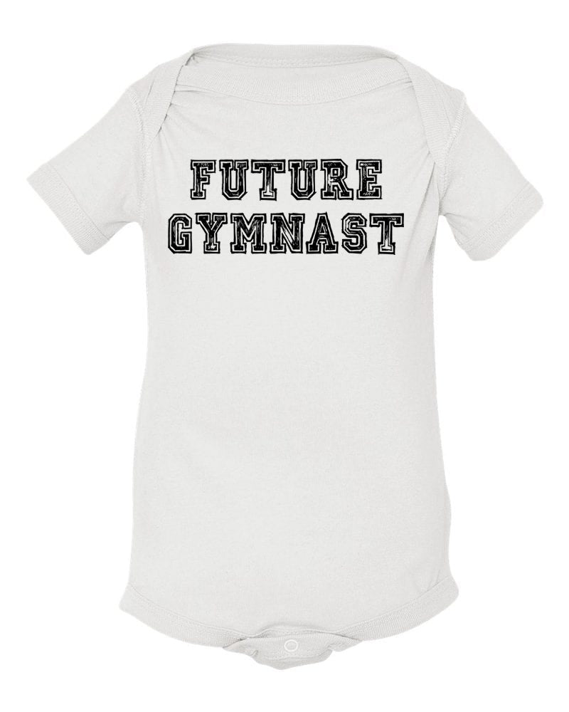 Future Gymnast Baby Onesie White