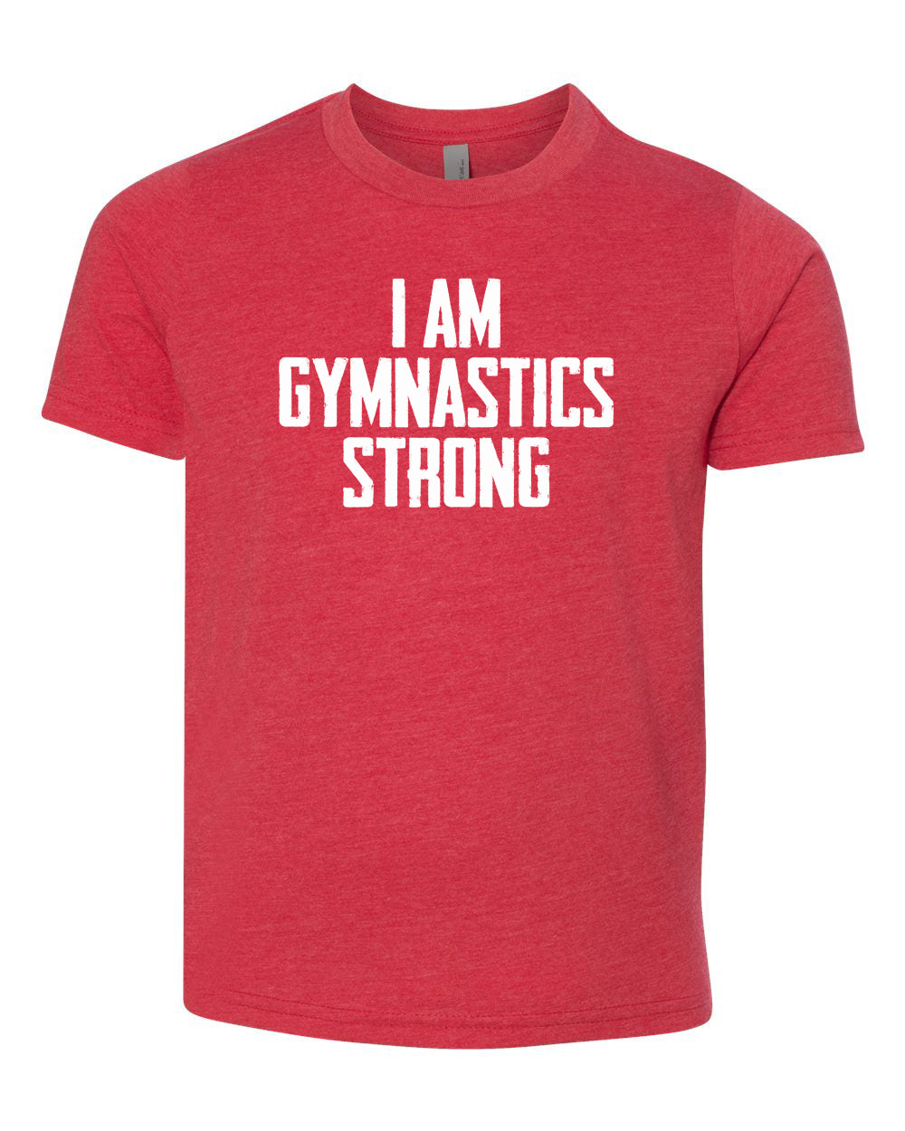 I Am Gymnastics Strong Youth T-Shirt Red