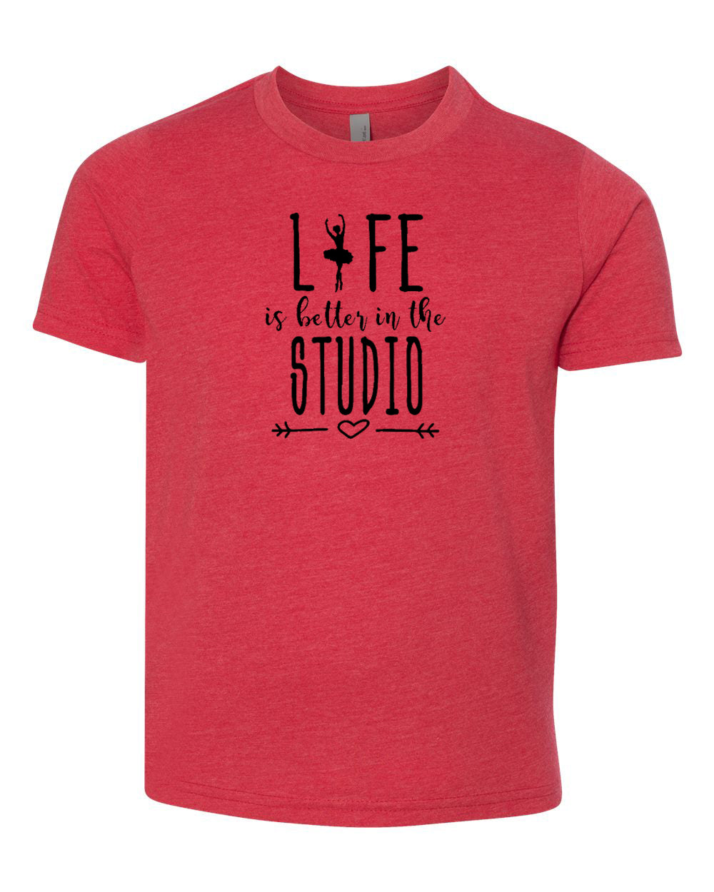 Life Is Better In The Studio Youth T-Shirt Red