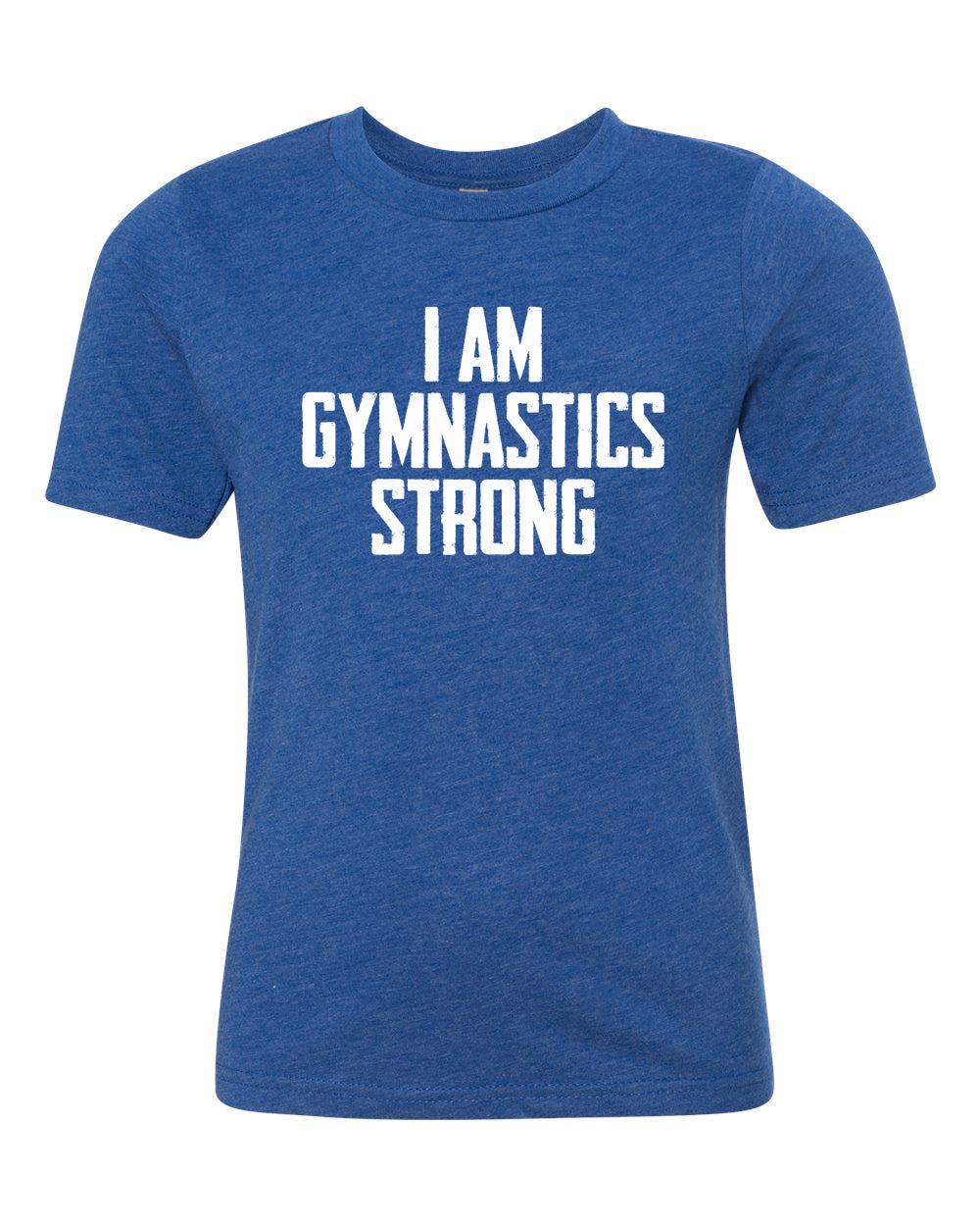 I Am Gymnastics Strong Youth T-Shirt Royal Blue