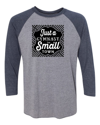 Just A Gymnast From A Small Town Adult 3/4 Sleeve Raglan T-Shirt