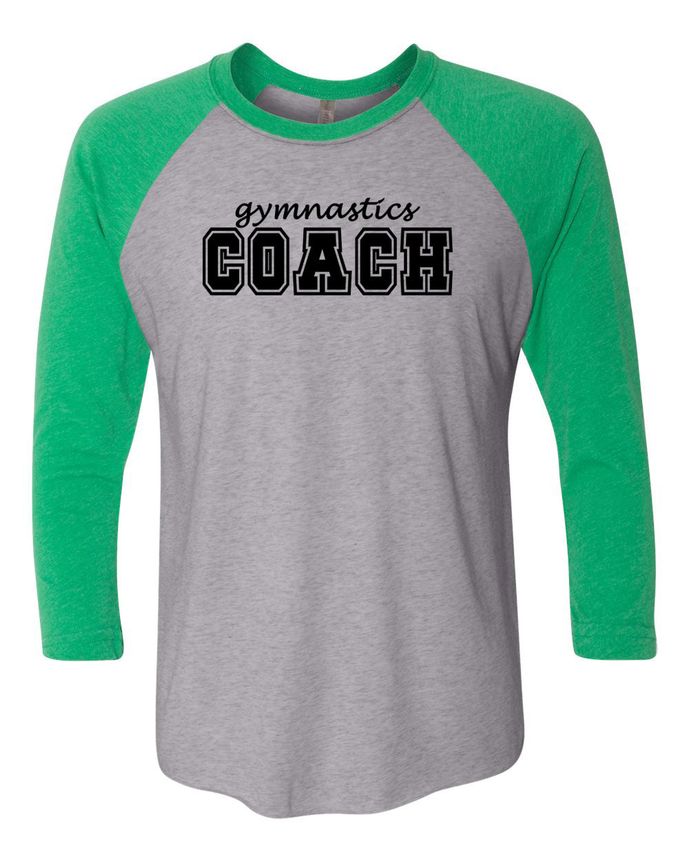 Gymnastics Coach Adult 3/4 Sleeve Raglan T-Shirt