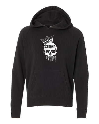 Bold Strong Proud Youth Hoodie Black