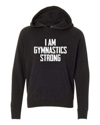 I Am Gymnastics Strong Youth Hoodie Black