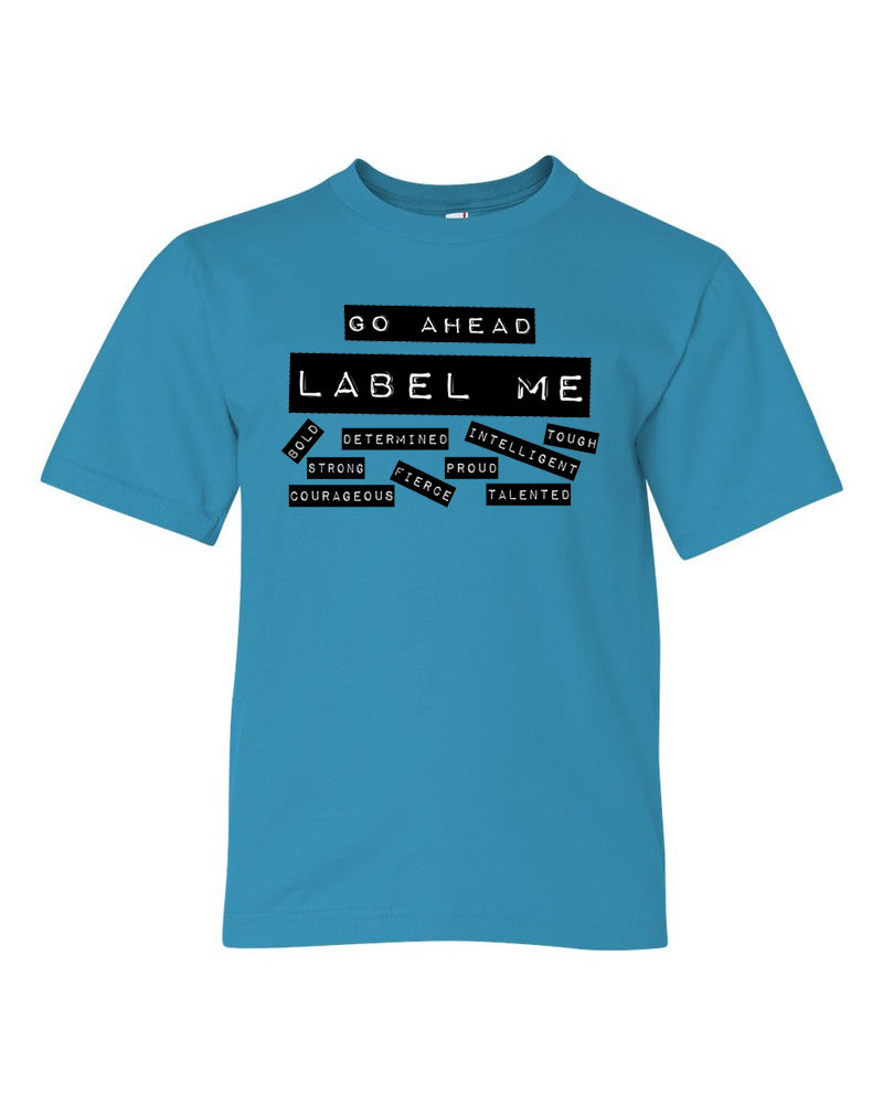Go Ahead Lable Me Youth T-Shirt Ocean Blue
