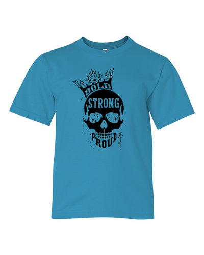 Bold Strong Proud Youth T-Shirt Ocean Blue
